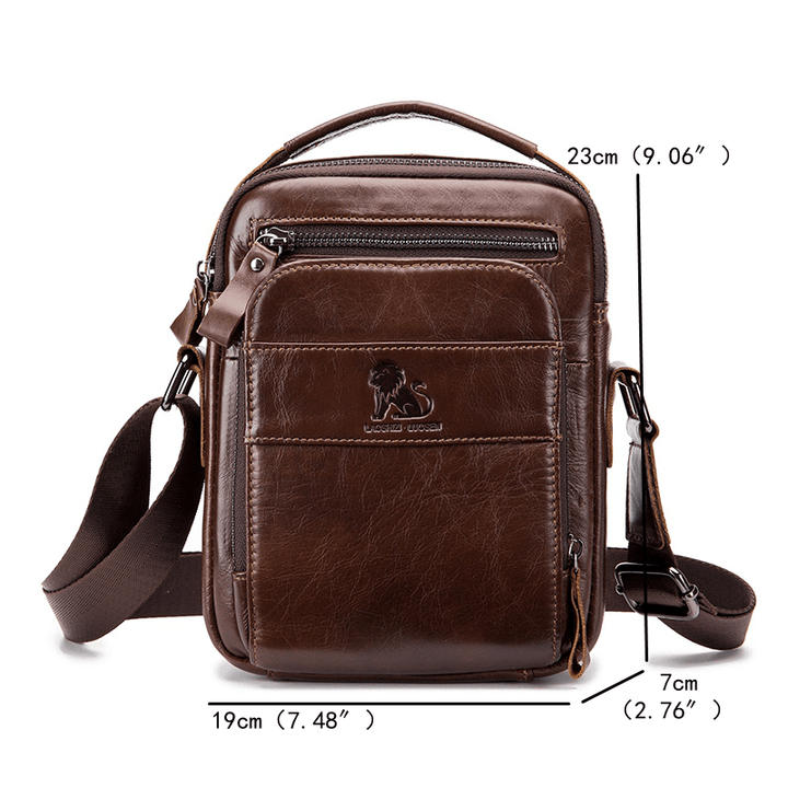 Vintage Genuine Leather Business Bag Shoulder Bag Crossbody Bag for Men - MRSLM