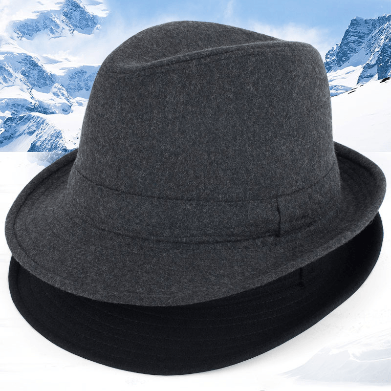 Autumn and Winter Men'S Top Hat Woolen Hats, Autumn and Winter Warm Hats, Windproof Hats, Winter Hats for the Elderly in Winter - MRSLM