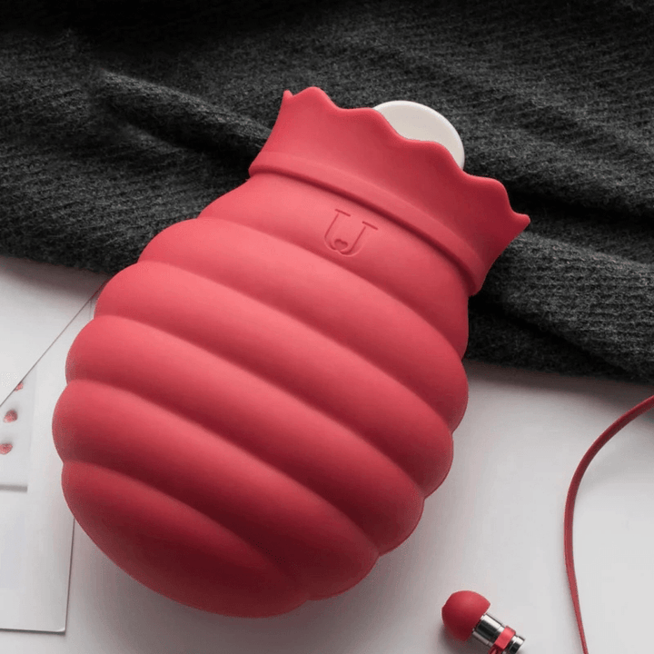 Jordan&Judy 313/620Ml Hot Water Bag Microwave Heating Silicone Bottle Winter Heater with Knitted Cover - MRSLM