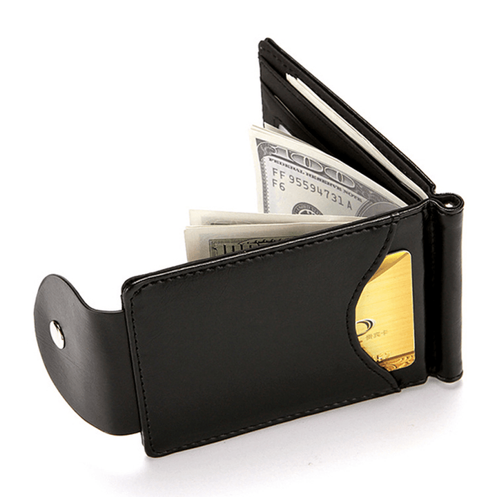 Men Faux Leather Creative Money Clip Wallet - MRSLM