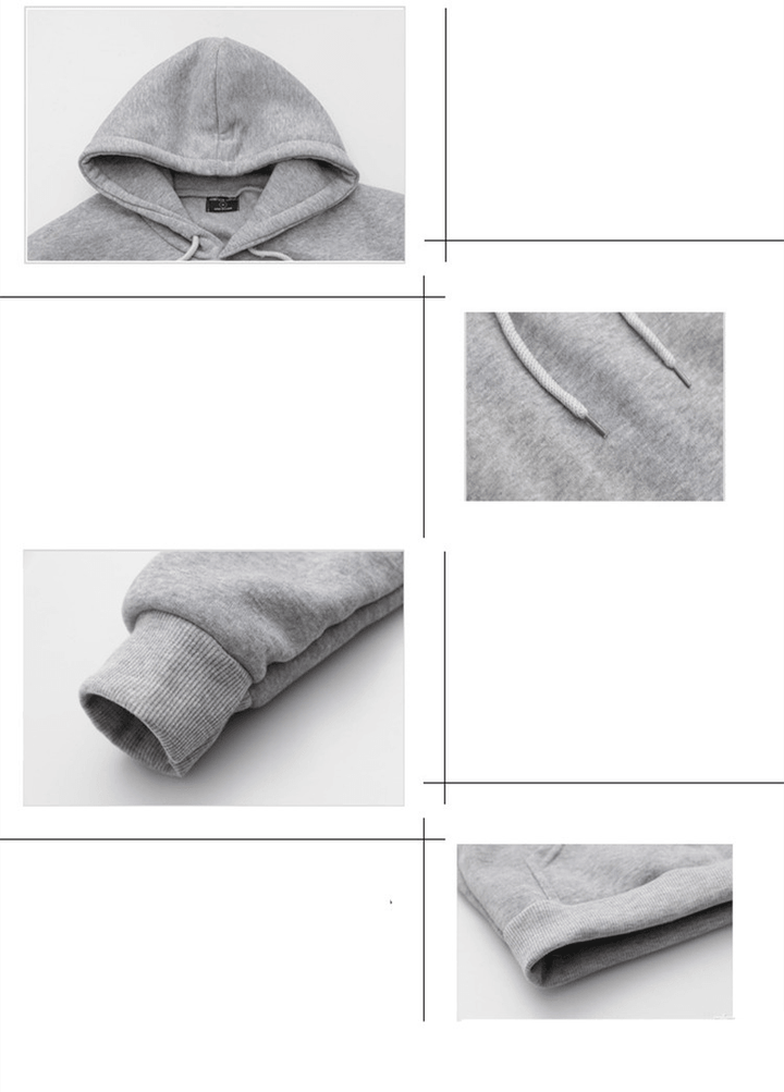 Casual Men'S Loose Long-Sleeved plus Fleece Sweater - MRSLM