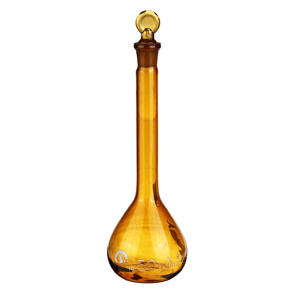 10/25/50/100/250Ml Brown Glass Flat Bottom Volumetric Flask with Cork Lab Glassware Kit - MRSLM