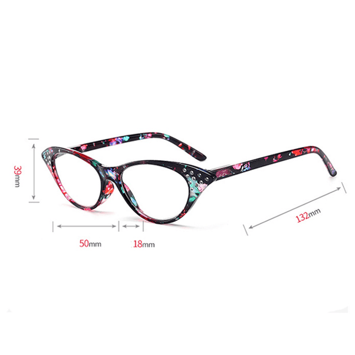 Women Cat Eye Flower Frame Reading Glasses - MRSLM