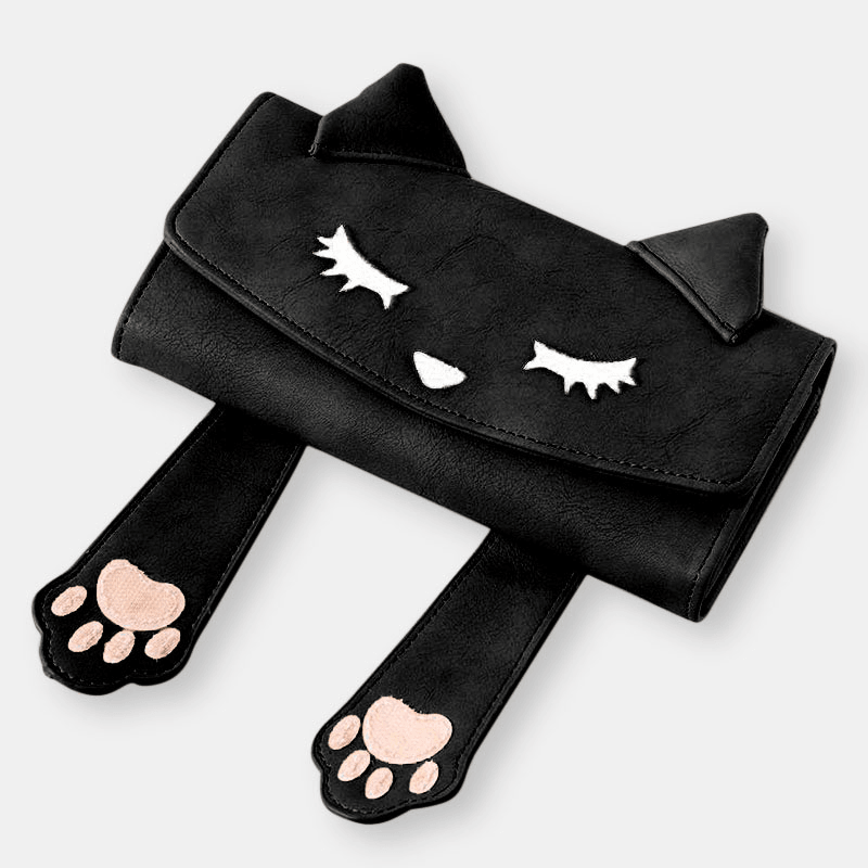 Women Fashion Cute Cat Small Handbag Long Wallet Purse - MRSLM
