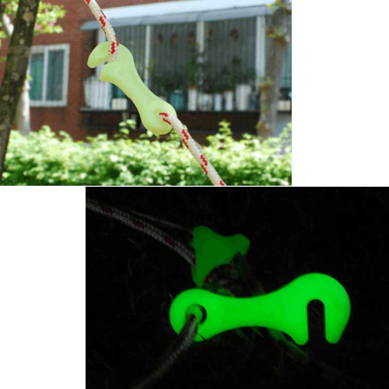 2Pcs Camping Luminous Rope Buckle Tent Windproof Non-Slip Fastening Regulator Tent Accessories - MRSLM