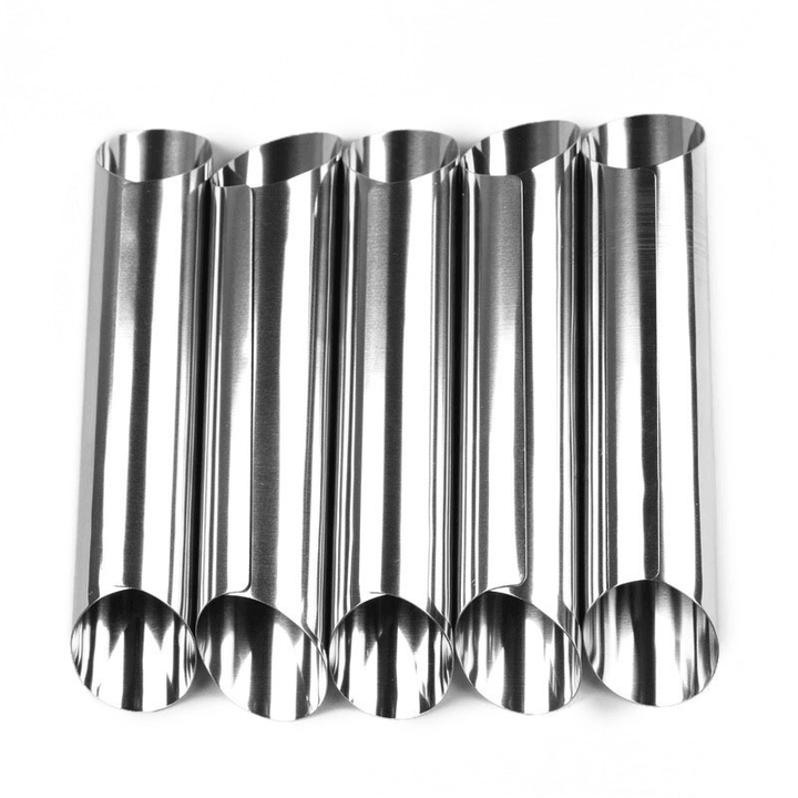 8 Pcs Danish Tube Cream Molds Stainless Steel DIY Croissant Mold Baking Mold Cake Tools - MRSLM