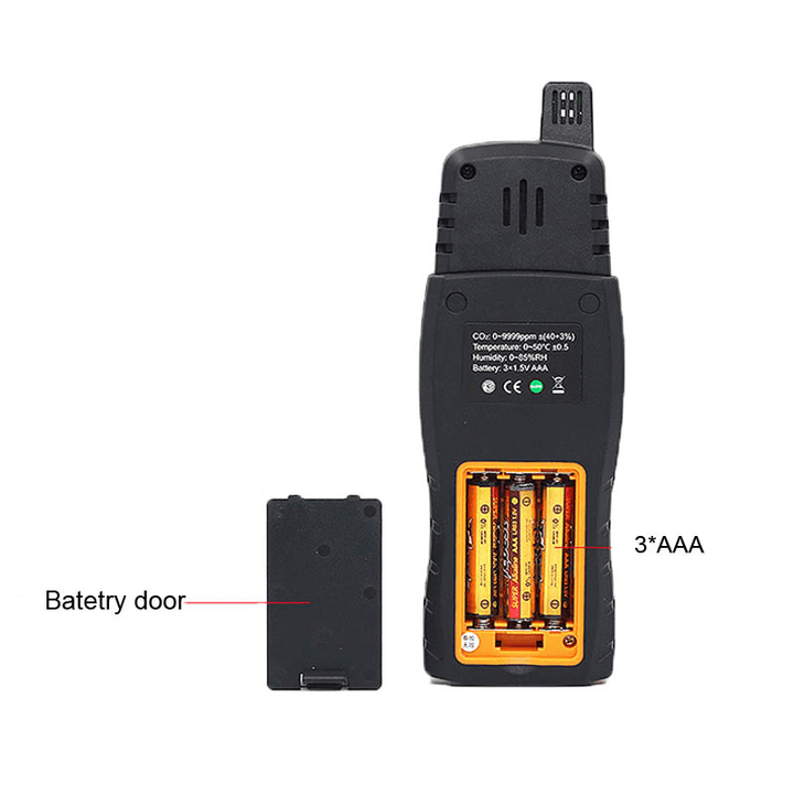 SNDWAY SW723 Portable CO2 PPM Meter Carbon Dioxide Detector CO2 Air Monitor Multi Gas Analyzer 0-9999Ppm - MRSLM