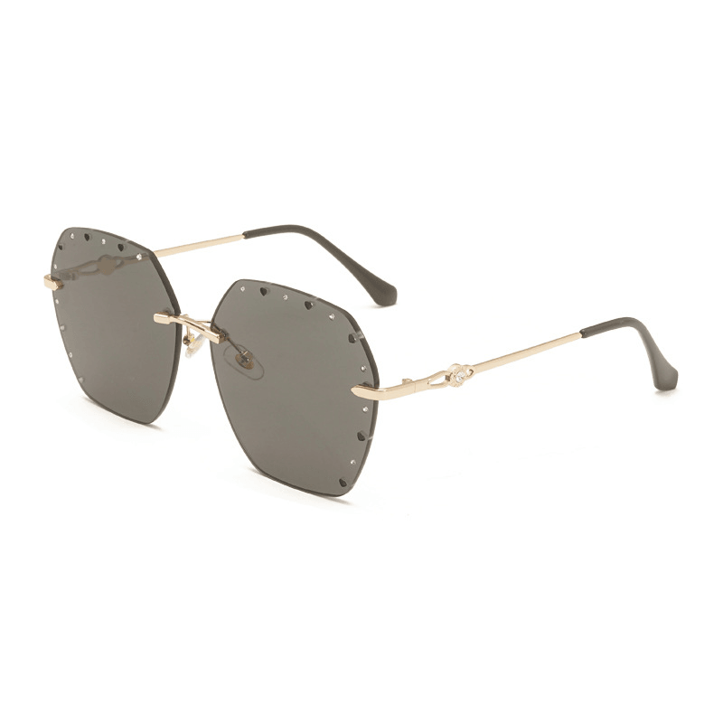 Fashion Rimless Metal Diamond Sunglasses - MRSLM