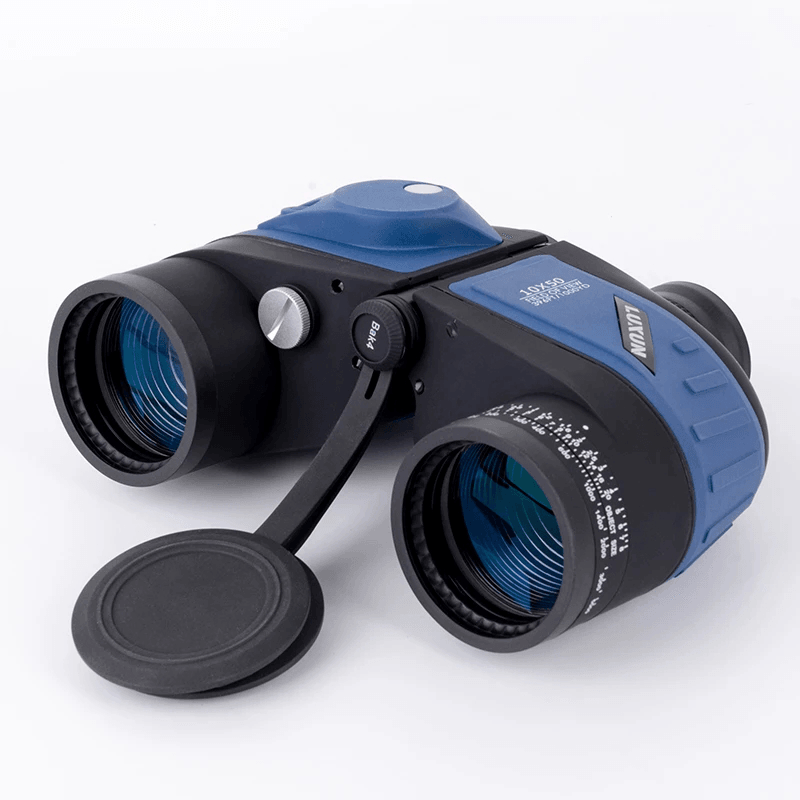 LUXUN 10X50 Waterproof Telescope HD Compass Ranging Boculars Outdoor Tourism Powerful Binoculars Blue - MRSLM