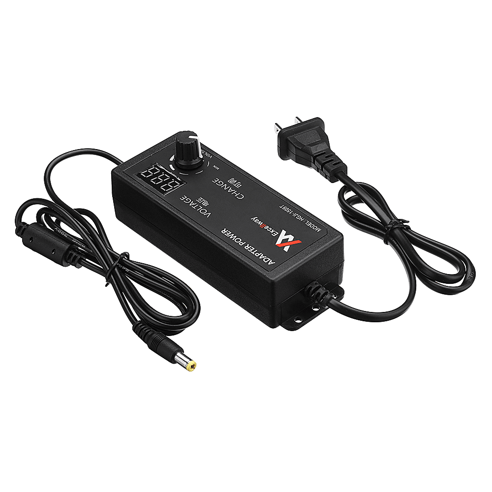 Excellway 4-24V 2.5A 60W AC/DC Adjustable Power Adapter Supply US Plug Speed Control Volt Display - MRSLM