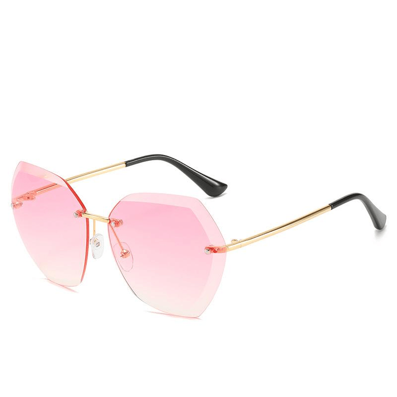 European and American Trendy Glasses Cut-Edge Sunglasses Ladies Big Rimless - MRSLM