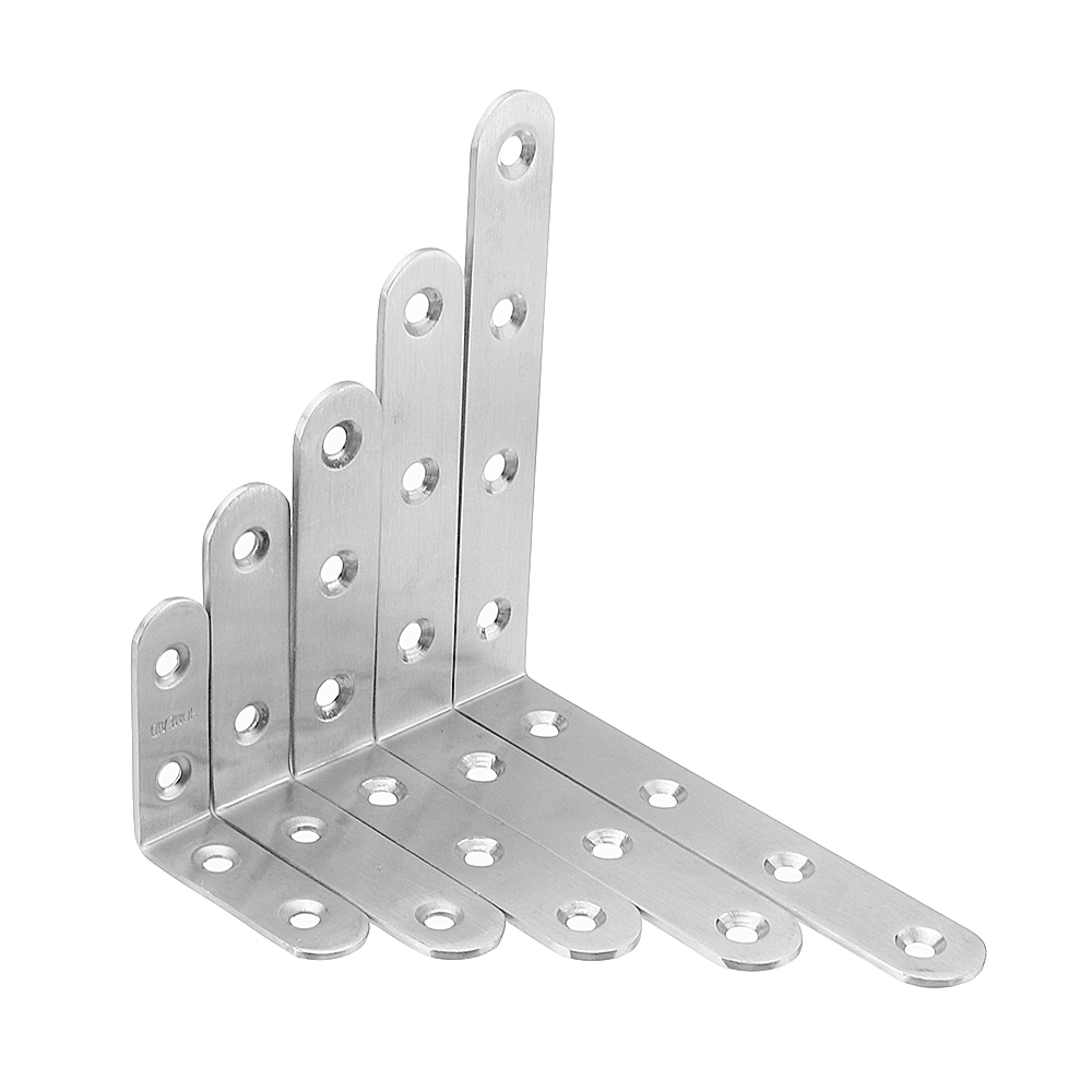 Stainless Steel Corner Braces Joint Code L Shaped Right Angle Bracket Shelf Support for Furniture - MRSLM