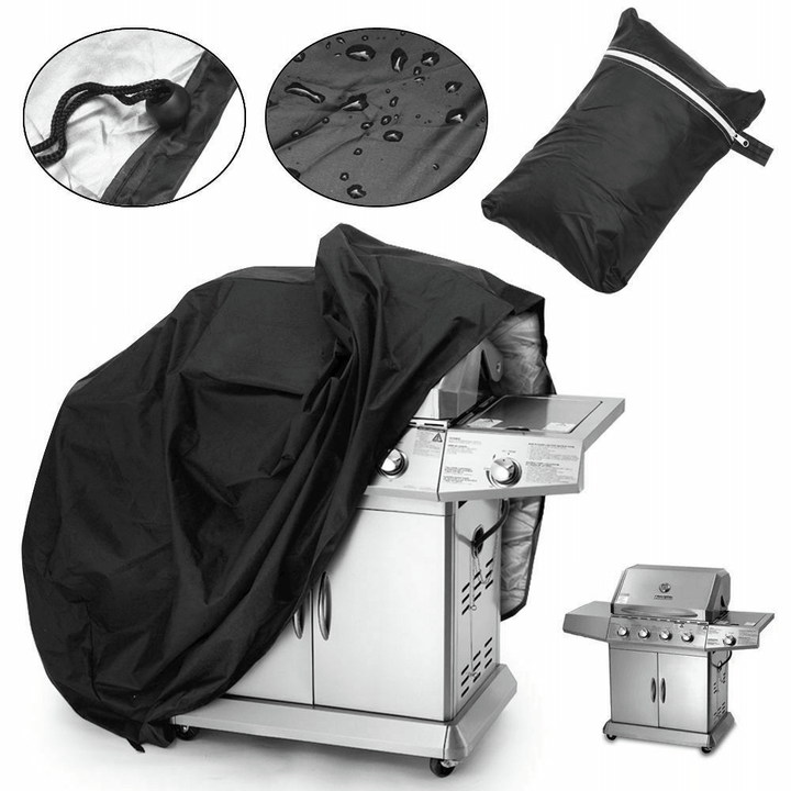 Waterproof Black Barbecue Cover anti Dust Rain Cover Garden Yard Grill Cover Protector for Outdoor BBQ Accessories - MRSLM