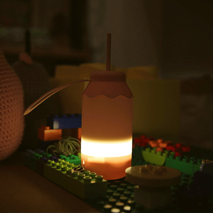 BIKEIGHT Romantic Telescopic Switch Milk Bottle Shape LED Light Silicone USB Charging Bedside Light - MRSLM