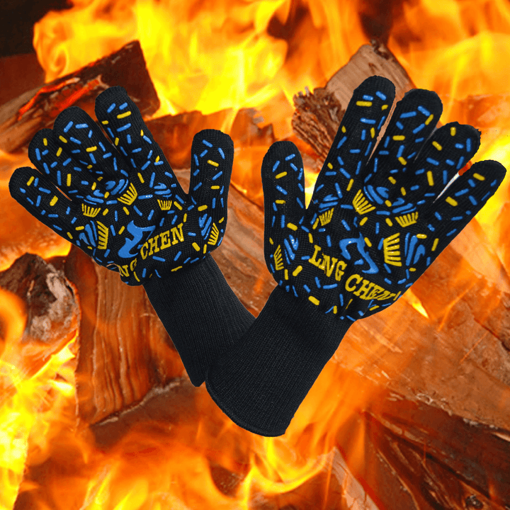 BBQ Flame Retardant Anti-Slip Insulation Waterproof Oil and Cold Protection Heat Preservation Cooking Gloves - MRSLM