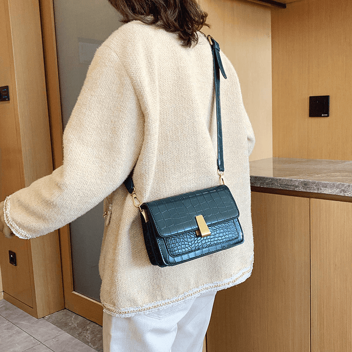 Women Vintage Lizard Grain Crossbody Bag Shoulder Bag - MRSLM