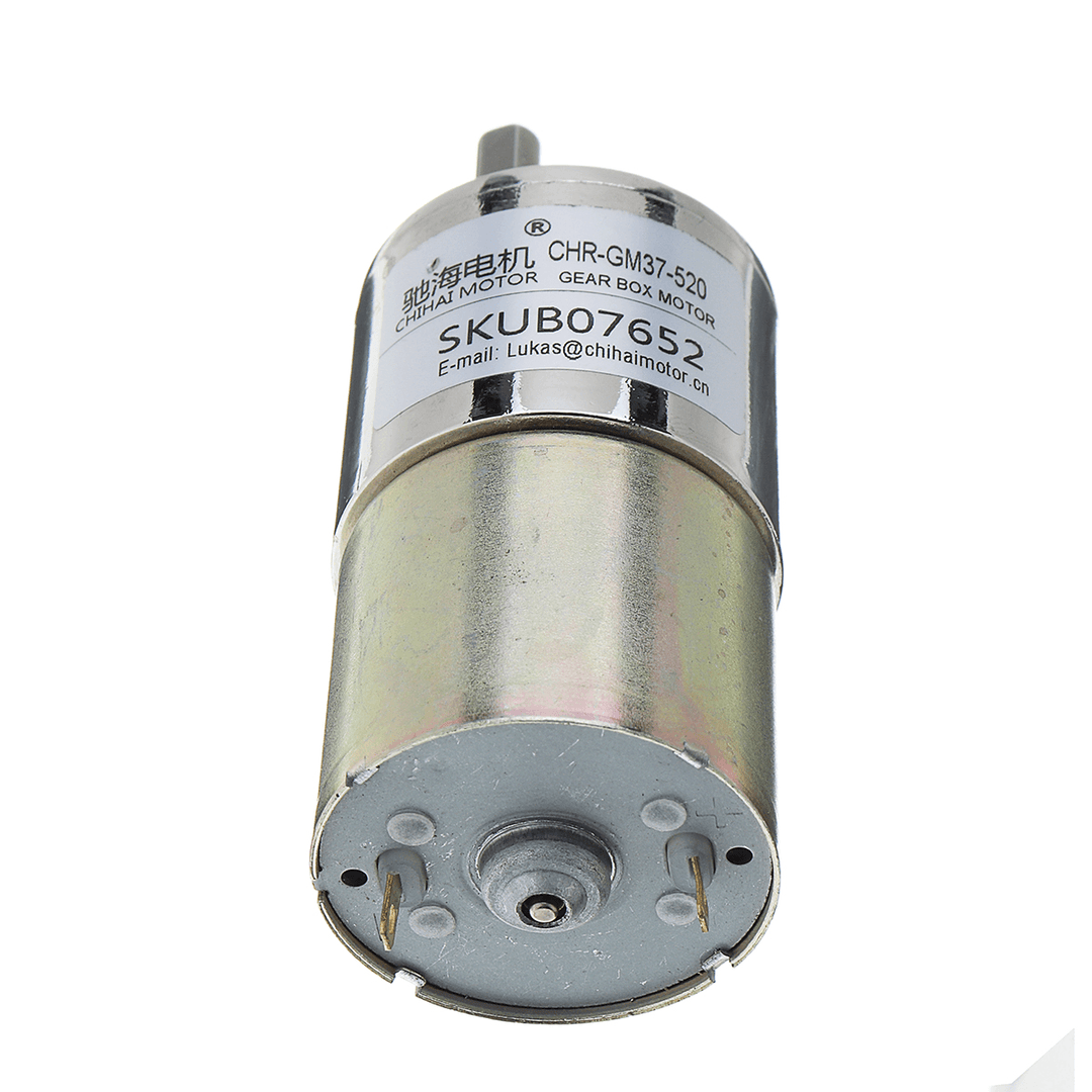 Chihai CHR-37GB-520S DC Motor 12V 1:150 52Rpm Permanent Magnet Carbon Brush Reduction Gear Motor - MRSLM