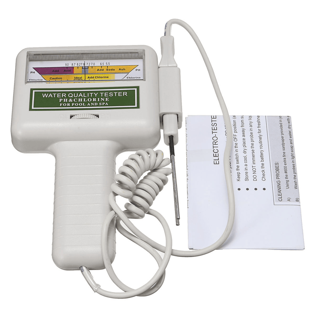 PC101 Water Quality Tester PH CL2 Chlorine Level Meter Monitor Swimming Pool Spa Tester - MRSLM