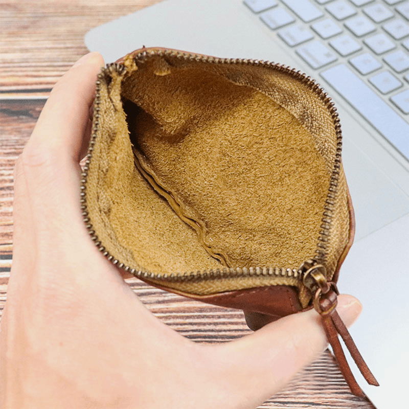 Unisex Made-Old Washed Genuine Leather Personality Casual Multi-Slot Clutch Purse Card Holder Wallet - MRSLM