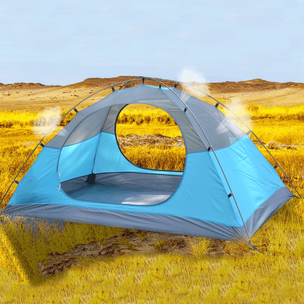 2 People Large Camping Tent Lightweight Double Layer Waterproof Anti-Uv Sun Canopy Camping Hiking Fishing Family Shelters - MRSLM