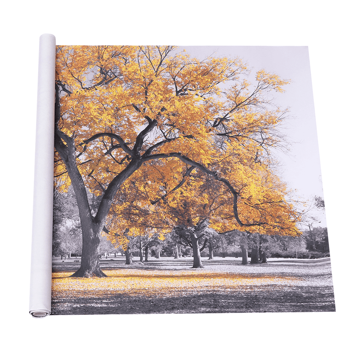 Large Tree Yellow Leaves Black White Nature Canvas Wall Art Picture Print for Home Wall Decoration - MRSLM