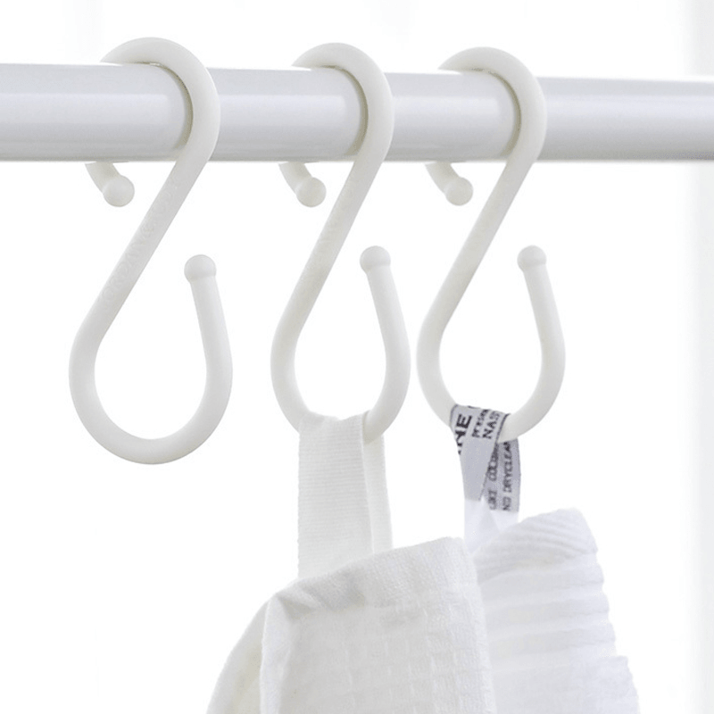 U 10Pcs S Shape Double Hooks White Clothes Hanger for Bathroom Kitchen Bedroom from Xiaomi Youpin - MRSLM