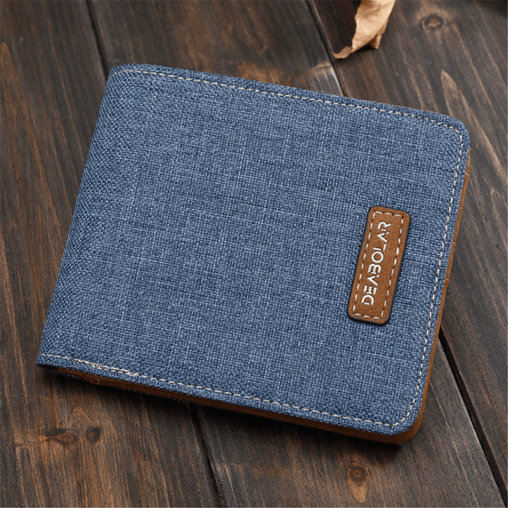 Men Canvas Slim Billfold Wallet Clutch Handbag Credit Card Purse Holder - MRSLM