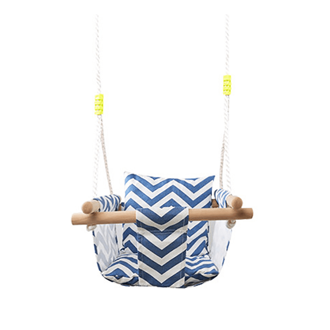 Kid Hanging Swing Seat Secure Canvas Hammock Chair Toddler Toy with Cushion Indoor Outdoor - MRSLM