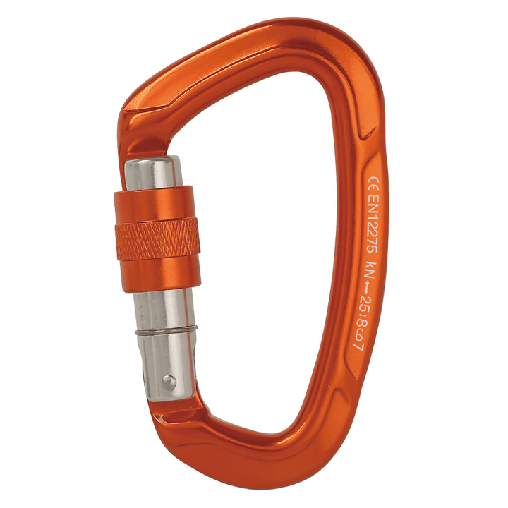 XINDA 25KN Climbing Carabiner Safety Master Screw Lock D Shaped Buckle for Outdoor Hiking Adult/Teenager - MRSLM