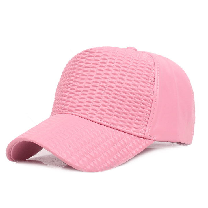 Men Woman Outdoor Sports PU Leather Baseball Cap - MRSLM