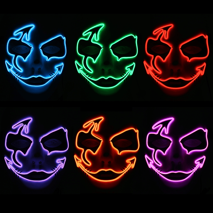 Halloween Mask LED Luminous Flashing Party Masks Light up Dance Halloween Cosplay - MRSLM