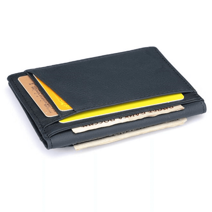 PU Leather Slim Thin Credit Card Holder Mini Money Wallet Men ID Case Wallet - MRSLM