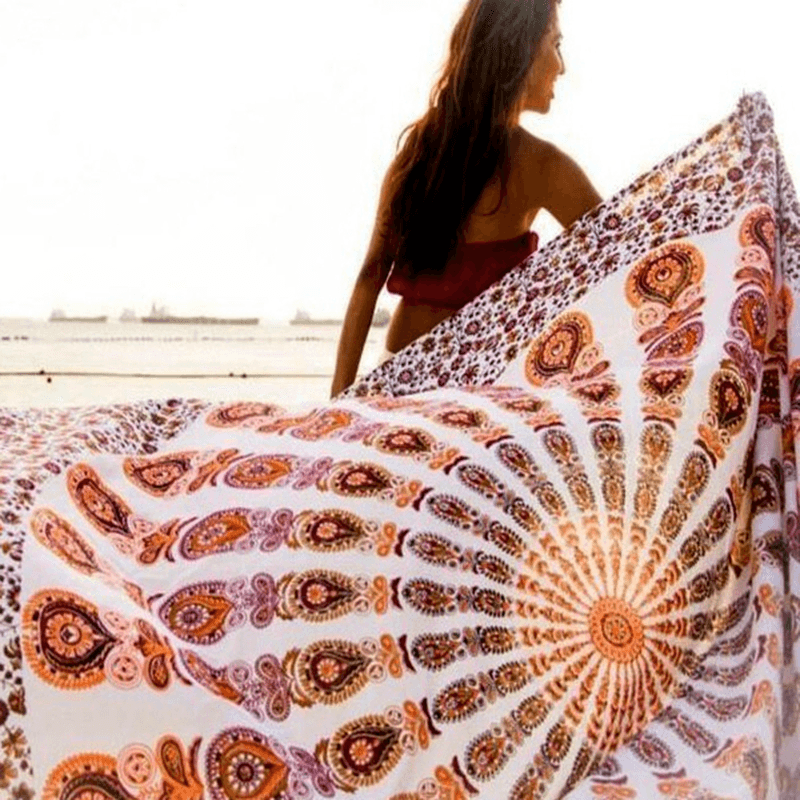 Honana WX-99 New 150X210Cm Bohemian Style Polyester Fiber Beach Towel Mat Tapestry Mandala Rectangle Bed Sheet - MRSLM