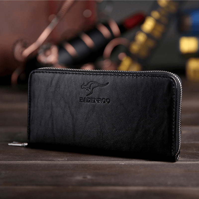 Men Fashion New Faux Leather Business Clutches Bag Phone Bag Wallet - MRSLM