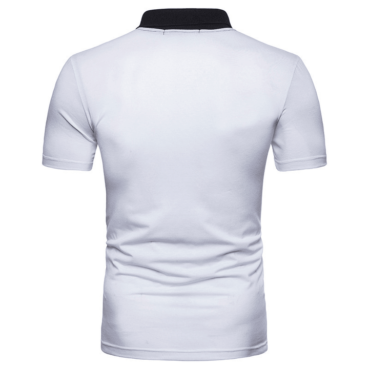 Irregular Stitching Short-Sleeved T-Shirt Polo Shirt - MRSLM