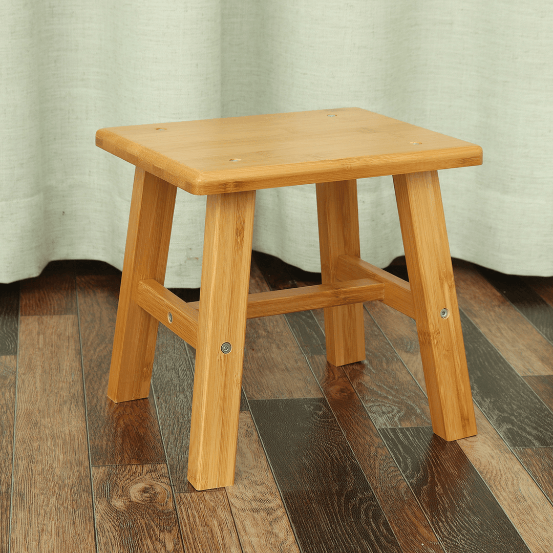 Wooden Square Stool Small Simple Children Chair Bamboo Dining Table Stool Household Bench for Home Living Room Bedroom - MRSLM