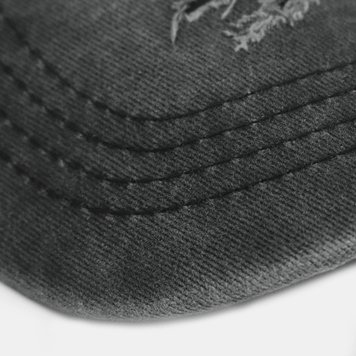 Unisex Broken Hole Patch Letter Embroidery Baseball Cap Make-Old Outdoor Sunshade Adjustable Hat - MRSLM
