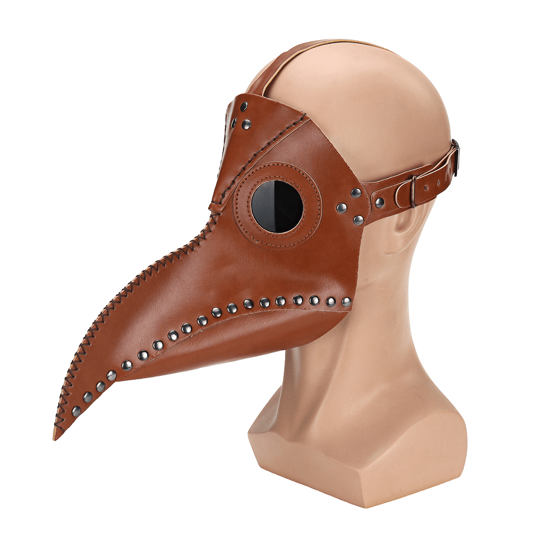 Steampunk Bird Beak Mask Retro Rivet Cosplay Leather Halloween - MRSLM