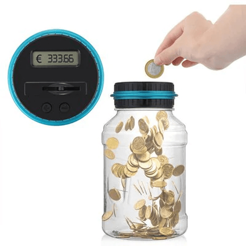 Electronic Digital Counting Coin Money Saving Box LCD Display Piggy Bank Card Box Gift - MRSLM