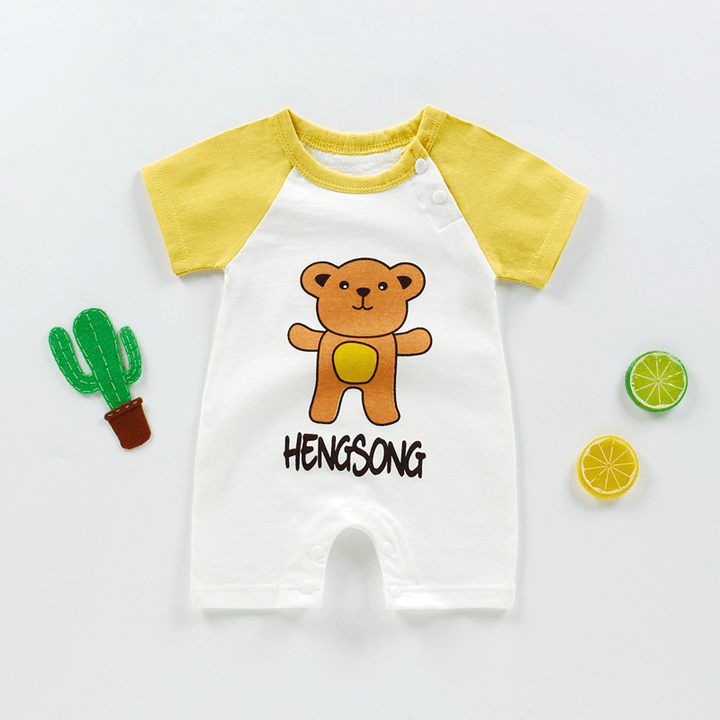 New Summer Baby''S One-Piece Clothes Harbin Clothes Newborn Baby Cotton Short Sleeve Thin Crotch Crawling Clothes Wholesale - MRSLM
