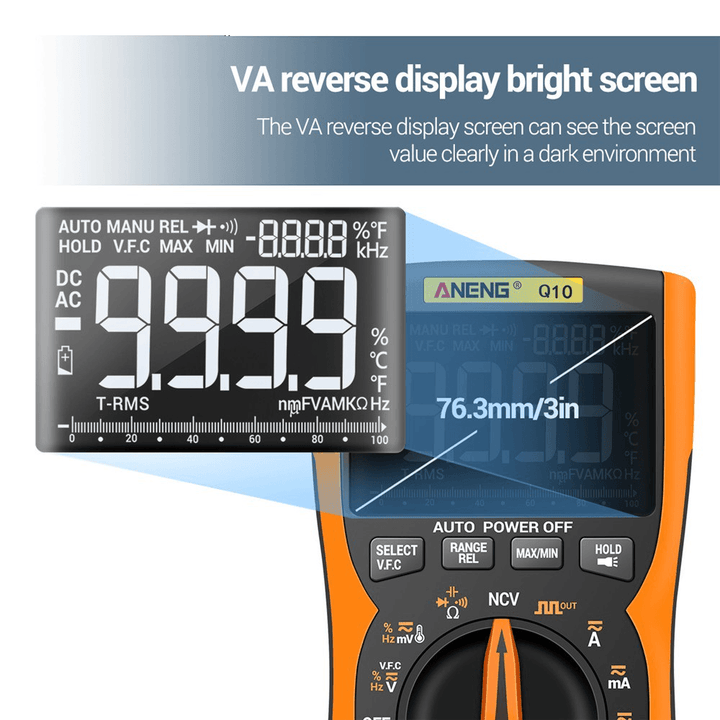 ANENG Q10 Digital Multimeter 9999 Professional Tester Multimeter True RMS Analog DIY Transistor Capacitor NCV Testers Lcr Meter - MRSLM