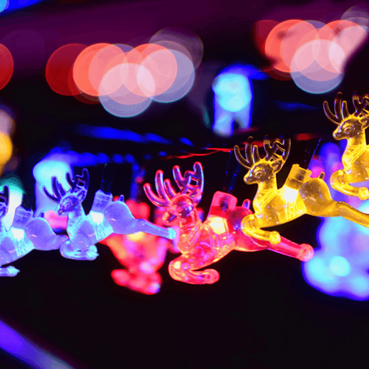 Solar 20/30/50 LED Deer Fairy String Light Christmas Party Garden Outdoor Decor Lamp - MRSLM