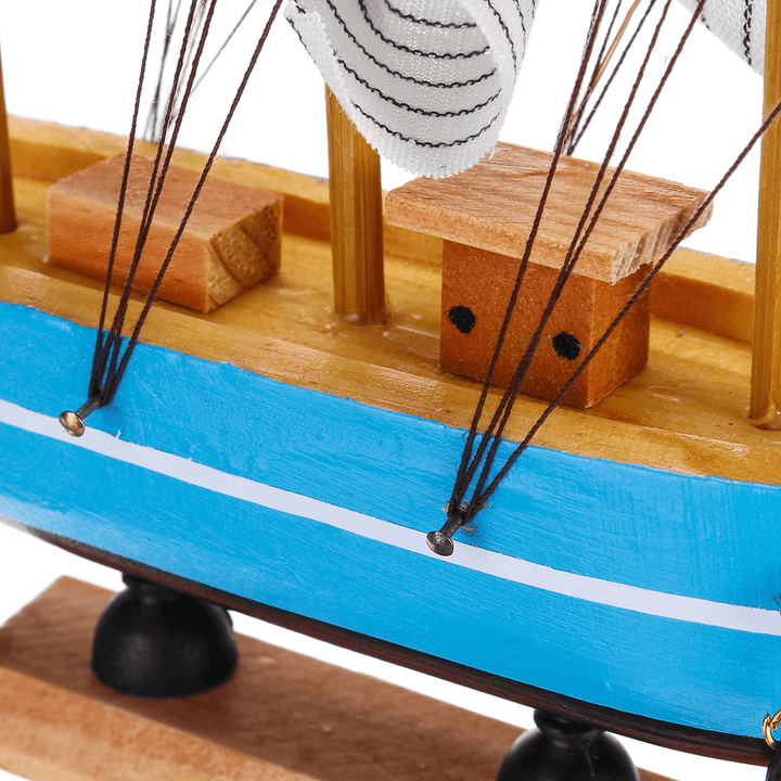 10 Leds Wood Sailing Boats Ship Model Wooden Craft Sailor Handcrafted Boat Home Decoration - MRSLM