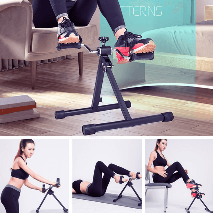 Folding Fitness Pedal Exerciser Mini Exercise Bike, under Desk Bike Pedal Exerciser Portable Foot Cycle Arm & Leg Peddler Machine - MRSLM