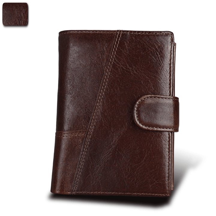 Men Retro RFID Fashion Genuine Leather Multifunctional Wallet - MRSLM