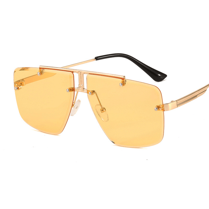 Rimless Sunglasses Fashion Casual Polarized Sunglasses Personalized Big-Frame Glasses - MRSLM