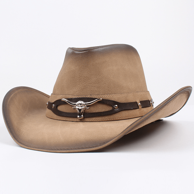 Men'S Hat Spring Western Cowboy Hat Summer Fashion Big Eaves Green - MRSLM