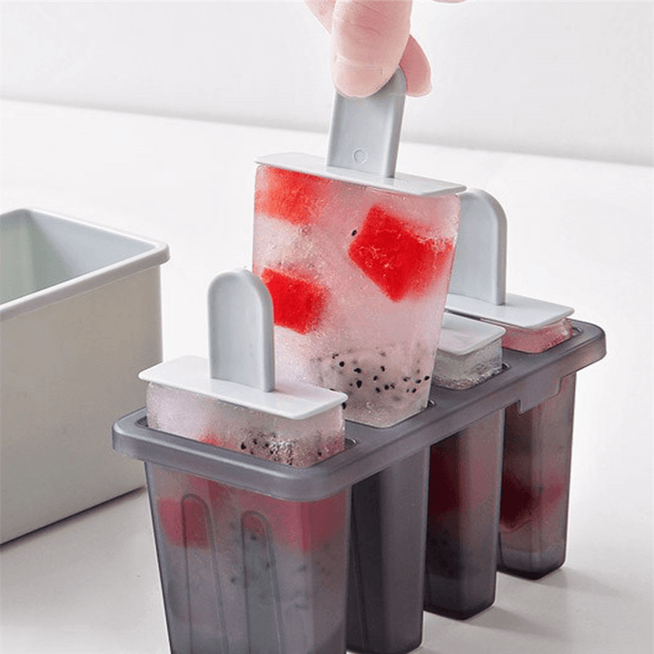 Popsicle Ice Cream Mold Homemade Simple Ice Mold 4-Grid Ice Tray - MRSLM