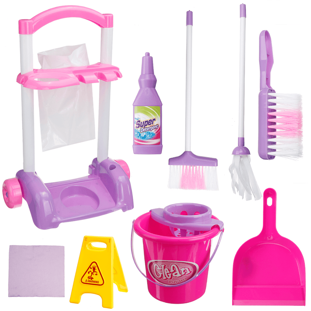 Children Toys Home Cleaning Cart Set Housekeeping Toys Kids Educational Development Play - MRSLM