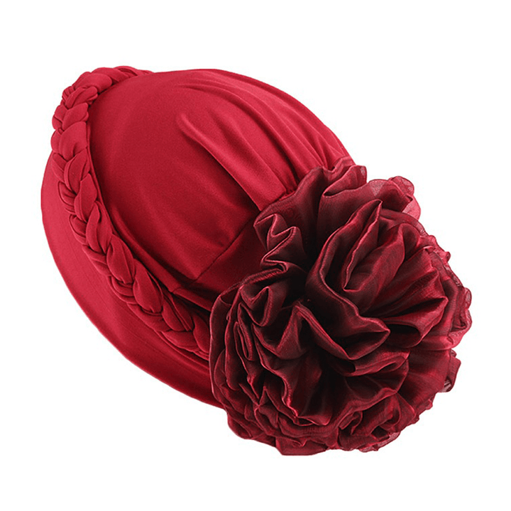 Women Vintage Ethnic Style Braid Breathable Turban Cap - MRSLM